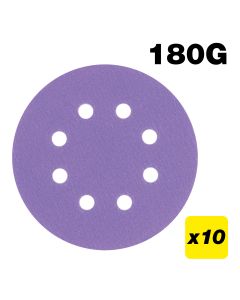 U*AB/125/180A - Aluminum Oxide Random Orbital Sanding Disc 180 Grit 125mm 10pc