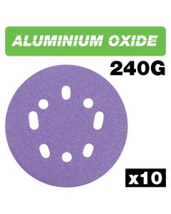 U*AB/125/240A - Aluminum Oxide Random Orbital Sanding Disc 240 Grit 125mm 10pc