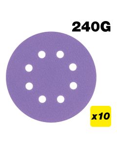 U*AB/125/240A - Aluminum Oxide Random Orbital Sanding Disc 240 Grit 125mm 10pc