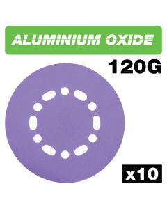 U*AB/150/120A - Aluminium Oxide Random Orbital Sanding Disc 120 Grit 150mm 10pc