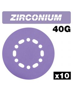 U*AB/150/40Z - Zirconium Random Orbital Sanding Disc 10pc 150mm 40 grit