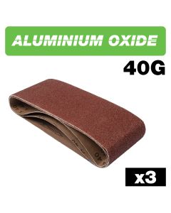 U*AB/B100/40A - Aluminium Oxide Sanding Belt 40 Grit 100mm x 610mm 3pc