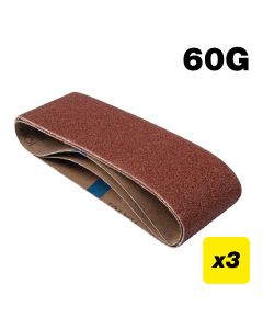 U*AB/B75/60A - Aluminium Oxide Sanding Belt 60 Grit 75mm x 457mm 3pc