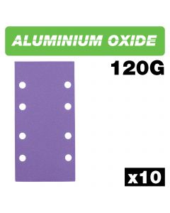 U*AB/THD/120A - Aluminium Oxide 1/3 Sheet Sanding Sheet 10pc 93mm x 185mm 120 grit