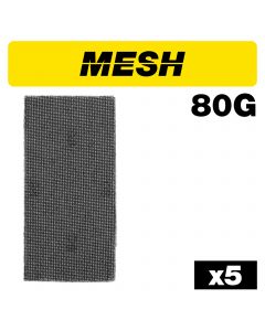 U*AB/THD/80M - Mesh 1/3 Sheet Sanding Sheet 5pc 93mm x 190mm 80 grit